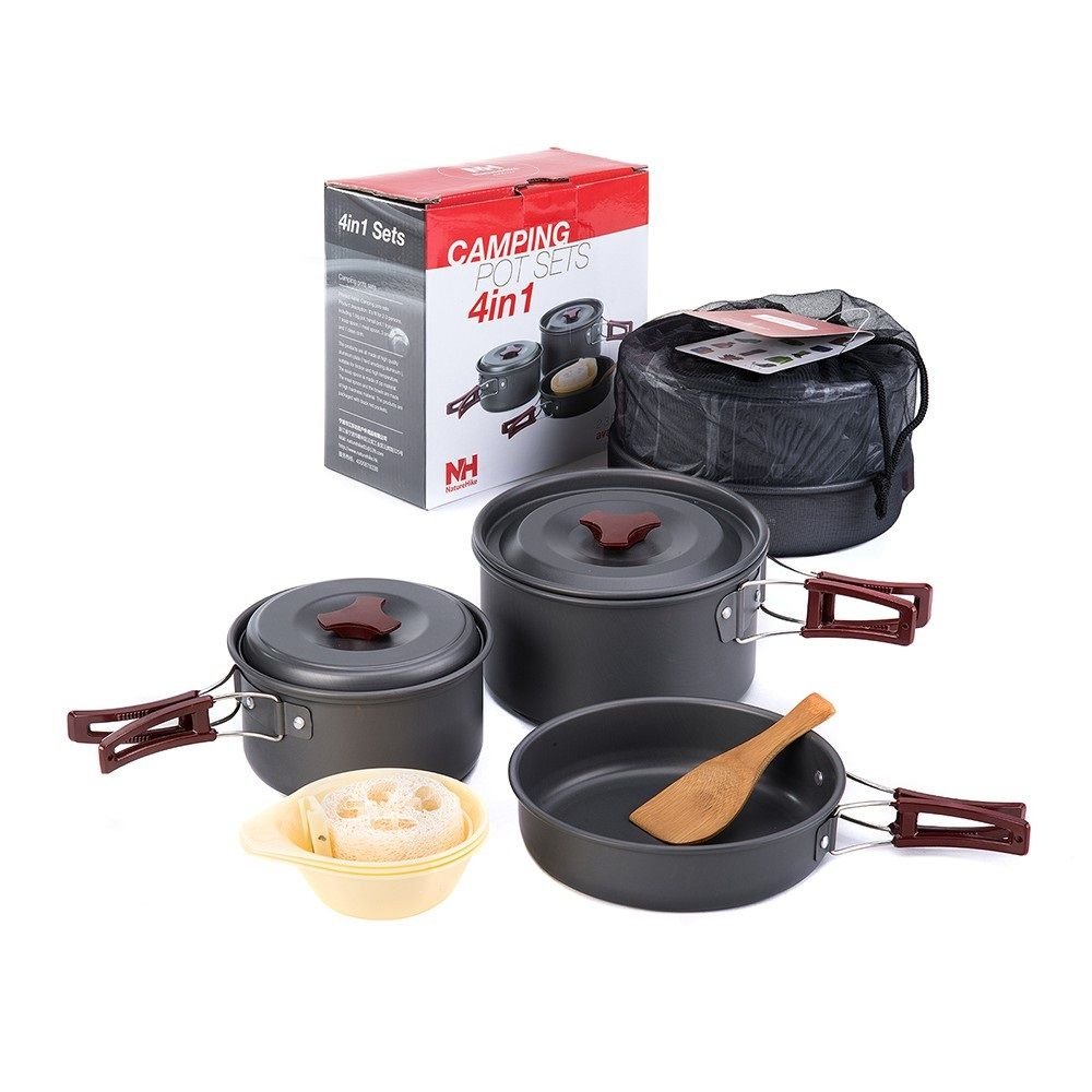 4 en 1 set/marmita camping para 2-3 personas | naturehike