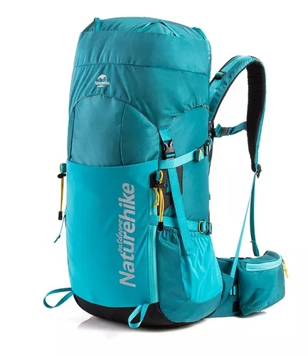 Mochila de trekking y campamento naturehike 45l color turquesa