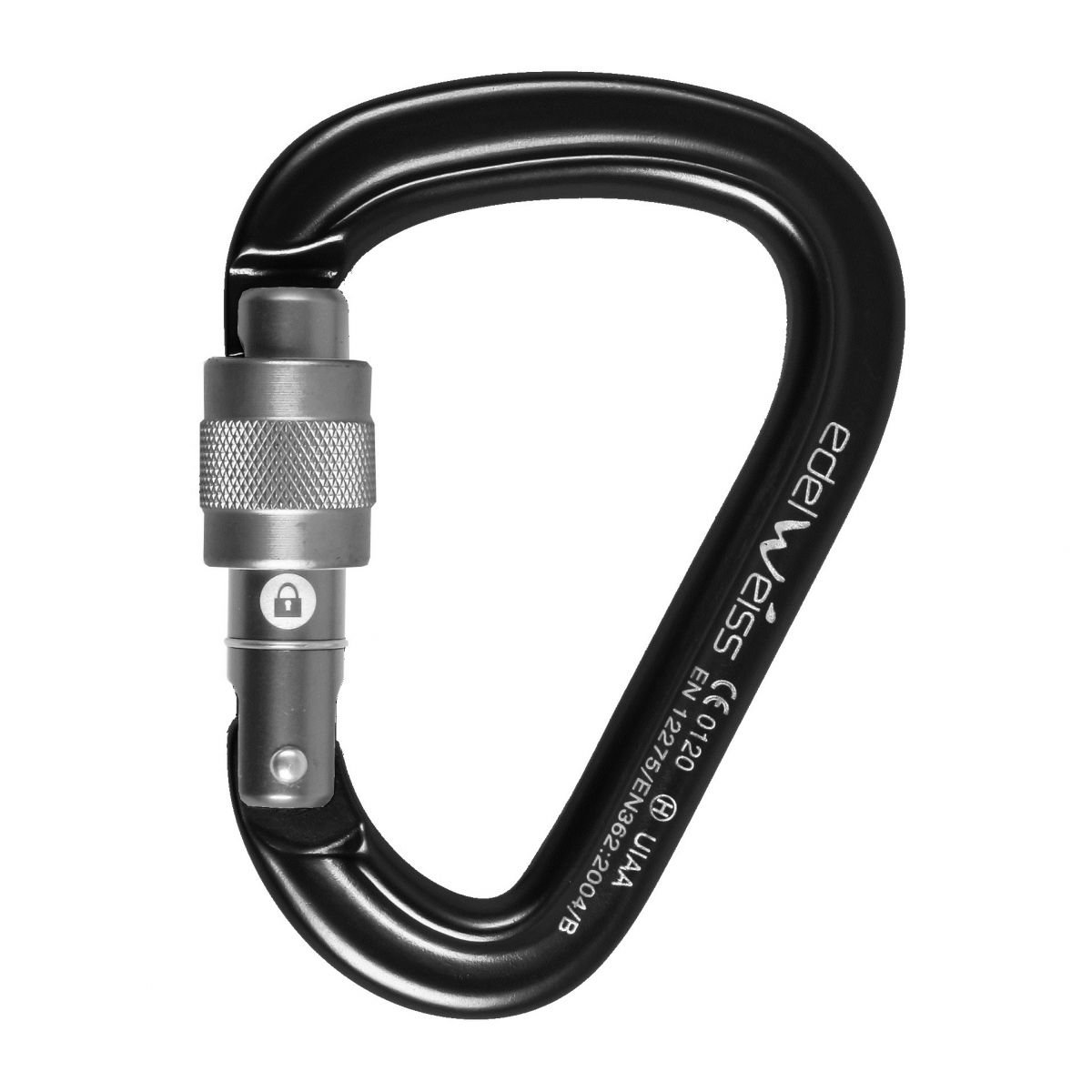 Mosquetón con seguro hms link edelweiss