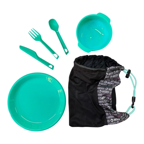 Set Cubierto + Platos Camping Outdoor