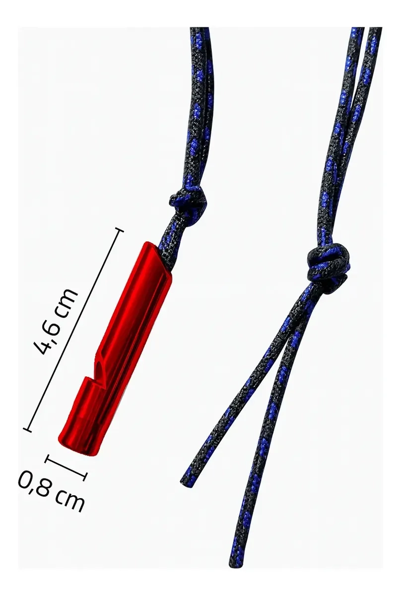 Silbato Aluminio Liviano Con Cordón Supervivencia Deporte